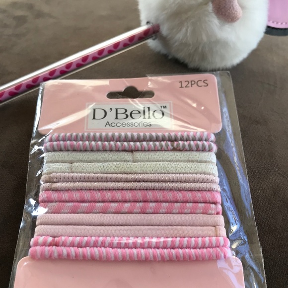 D'Bello Accessories Nwot Dbello 2 Piece Hair Elastics Pink Poshmark